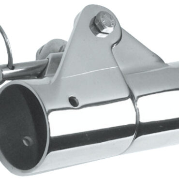 In acciaio inox AISI 316 lucidato a specchio, con spina di fermo.