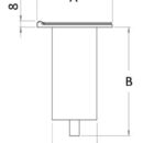In acciaio inox con chiusura a cerniera, guarnizione di bloccaggio e controflangia di montaggio - 46.814.90.Predisposizione drenaggio dell’acqua per tubo da Ø 12 mm, compreso di controflangia di montaggio (cod. 46.814.90).La chiusura protegge con discrezione il bicchiere quando non è in uso.E’ possibile personalizzare il tappo con logo a richiesta.