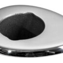 Boccola in acciaio inox AISI 316 ad incasso disponibile in 3 modelli con contro-ghiera di fissaggio.