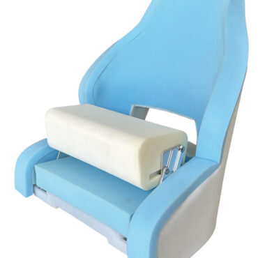 Anima in plastica stampata a rotazionale; imbottitura di schiuma espansa ad alta densità; foro su parte lombare.Rivestimento in morbido vinile impreziosito da una trama centrale a punti diamantati con doppie cuciture di colore beige.