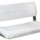 Realizzato in skay elastico bianco listellato con interno di moltopren e telaio in legno multistrato. Cerniera in acciaio inox.