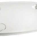 Provvisto di alloggiamenti per tazze, bicchieri, bottiglie che, con appositi tappi in dotazione al tavolo, possono essere livellati per avere una superficie perfettamente liscia.Predisposto per l’accoppiamento con basi 48.418.03; 48.418.20; 48.418.22; 48.418.24 e di qualsiasi tipo con Ø massimo 178 mm le quali vengono incassate a filo nel lato inferiore del tavolo.