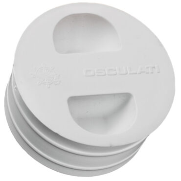 In plastica bianca per sigillare il foro a pavimento delle basi tavolo.