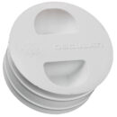 In plastica bianca per sigillare il foro a pavimento delle basi tavolo.