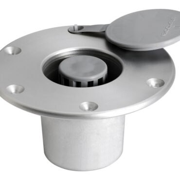 Fabbricata in alluminio anodizzato.Base ad incasso con coperchio di finitura.