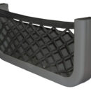 Telaio in ABS bianco, con rete elestica in nylon intrecciato. Dorso autoadesivo, oppure da fissare con 4 viti.