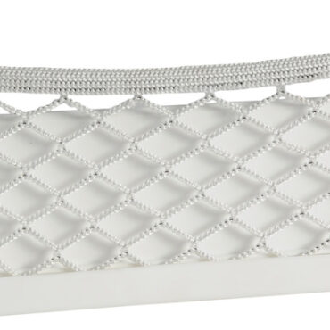 Telaio in ABS bianco, con rete elestica in nylon intrecciato. Dorso autoadesivo, oppure da fissare con 4 viti.