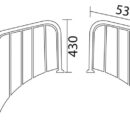 Fabbricate in acciaio inox AISI 316 lucidato a specchio, con parti in legno in vero Iroko. Attacchi terminali snodati per adattarsi a tutte le poppe.