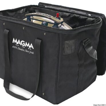 Fabbricati in resistente tessuto poliestere imbottito permettono di conservare e trasportare comodamente i grill MAGMA con tutti i loro accessori.