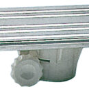 Universale per tutti i modelli in alluminio. Raccordo superiore girevole, corsa 150 mm. Fabbricato in nylon/fibra vetro + alluminio per la slitta.