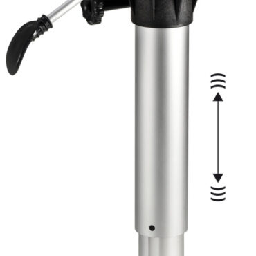 Regolabile in altezza tramite molla a gas. Dotato di sistema di ammortizzatore interno (Shock Absorber) per assorbire l'impatto della barca con le onde.Base in alluminio anodizzato e rivestita con resine epossidiche. Tubi alluminio anodizzato. Testa in nylon / fibra di vetro con foratura universale.