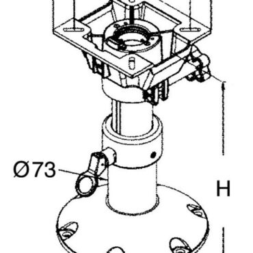 Base e colonna in alluminio anodizzato + supporto sedile girevole in alluminio verniciato grigio.