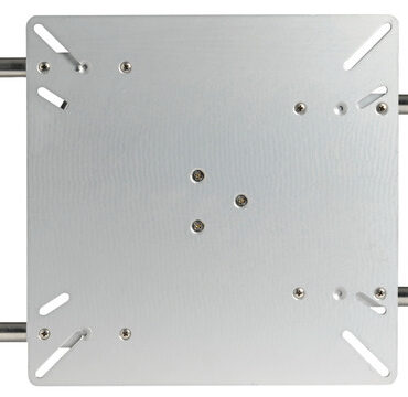 Da applicare sotto la piastra tavolo 48.720.01 e 48.720.03 (già predisposta). Slitte in alluminio anodizzato, supporti e cilindri telescopici in acciaio inox 316 lucidato a specchio.