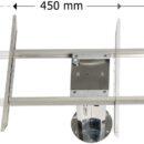 Fabbricato in alluminio anodizzato, si fissa sulla base 48.730.01 e permette di traslare il tavolo sui due assi. Longitudinalmente per 450 mm e trasversalmente per 250 mm.