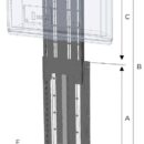 Sollevatori elettrici verticali per TV. Compatibili con i sistemi di fissaggio VESA 75/100 /200.Elementi verniciati o anodizzati in colore nero.Velocità indicativa da 22 a 25 mm/s in base al peso della TV.Richiede un interruttore 6 poli per invertire la polarità. Tipo 14.192.03 o 48.749.01