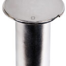 In acciaio inox con chiusura rotante di 180°. Predisposizione drenaggio dell'acqua per tubo Ø 12 mm. La chiusura protegge con discrezione il bicchiere quando non in uso. E' possibile personalizzare la chiusura con logo a richiesta.