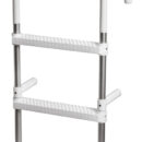 Tubo in alluminio anodizzato. Gradini tecnopolimero. Bracci pieghevoli. Galleggiante.