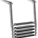 In acciaio inox AISI 316 con gradini larghi 57 mm per un maggior comfort. Interasse tubi 305 mm.