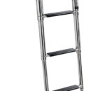Scaletta a scomparsa con 4 gradini rettangolari in plastica nera.Realizzata interamente in acciaio inox.