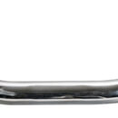 Fabbricato in acciaio inox. Tubo mm 25 con gradino ribattuto per comodità di risalita.