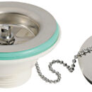 Acciaio inox + plastica, con tappo.