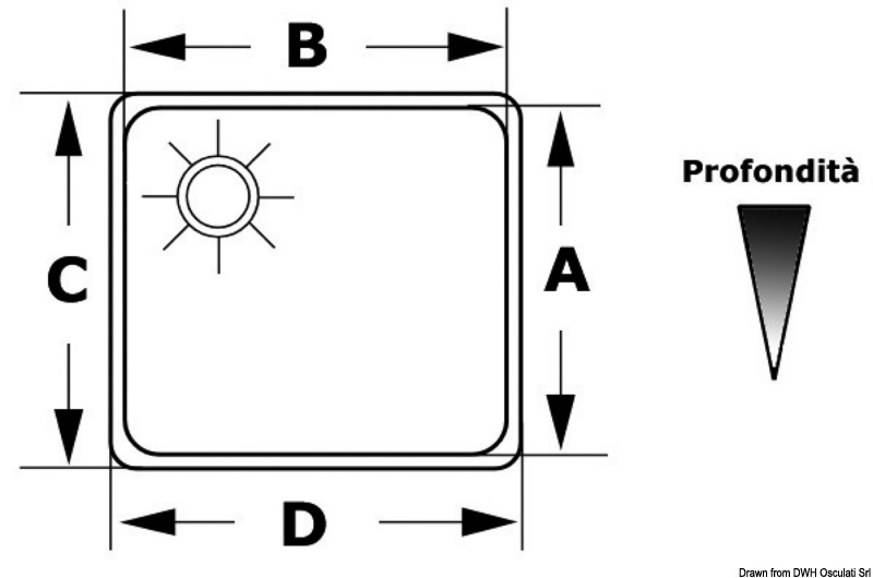 In acciaio inox lucidati a spazzola. La piletta di scarico non è fornita. I lavelli rettangolari sono abbinabili.