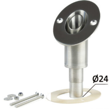 Adattatori di scarico con tubo di aspirazione da 24 mm di diametro.Realizzati in acciaio inossidabile 316.