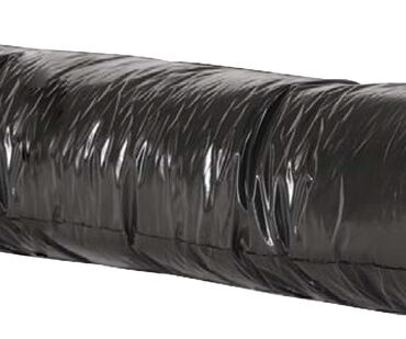 Condotto flessibile realizzato con film di resine poliolefiniche additivate e spirale in filo di acciaio armonico. Protezione interna anti vapore in resina poliolefinica additivata. Rivestimento termoisolante in fibra di poliestere.• colore: nero;• temperatura d’impiego: -20/+90°C (+110°C punte);• raggio di curvatura: 0,8-1,5xø;• velocità aria: max 20m/sec;• pressione: max 200mm ca;• reazione al fuoco classe 1 (D.M. 26/06/84).