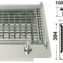 Totalmente in acciaio inox AISI 316, completo di raccogli sughi estraibile, resistenza elettrica basculante, griglia amovibile e fissata con speciali ganci anti-vibrazione.