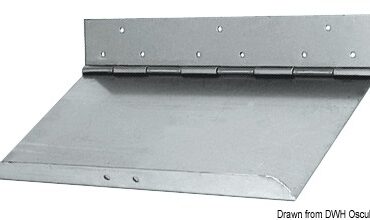 In acciaio inox, modello con spessore da 2,5 mm e con speciale cerniera a snodo totale. Il flap, qualsiasi kit di azionamento adotti, può ruotare di ben 180° senza sforzare o scavezzarsi dall’attacco della poppa. Sono predisposti per essere utilizzati: con kit elettroidraulici "Bennett 51.235.12/24"; con kit elettromeccanici “EM” 51.350.00 (solo serie standard 51.134.01/02/03/04/05); con kit meccanici 51.134.00 (solo serie standard 51.134.01/2/3/4).