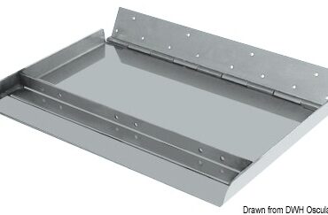 In acciaio inox, modello con spessore da 2,5 mm e con speciale cerniera a snodo totale. Il flap, qualsiasi kit di azionamento adotti, può ruotare di ben 180° senza sforzare o scavezzarsi dall’attacco della poppa. Sono predisposti per essere utilizzati: con kit elettroidraulici “Bennett 51.235.12/24"; con kit elettromeccanici “EM” 51.350.00 (solo serie 51.234.02/03/04).