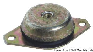 Gomma NBR di alta qualità. Durezza shore 55 +/- 3 , foro femmina.Disponibile sia in acciaio zincato sia in acciaio inox.