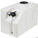 Serbatoio in polietilene alimentare già assemblato con autoclave 16.512.12 (12V), portata 12,8 l / min. oppure con autoclave Whale Watermaster 16.700.13 (12V), portata 11,5 l / min.
