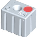 In polietilene alimentare lineare. Completo di tappo di ispezione + predisposizioni multiple per carico, scarico, sfiato con filetti femmina da 1" 1/4, 3/4", 1".Predisposto per installazione indicatore di livello con flangia VDO 5 fori (27.160.xx; 27.161.xx; 27.166.xx).