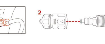 Sistema di lavaggio per motori fuoribordo provvisti di attacco filettato. Il sistema è composto da apposita valvola filettata + raccordo a scatto 36.189.02.La valvola può essere installata in maniera permanente sul fuoribordo.