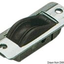 In acciaio inox ad incasso per albero o coperta, puleggia in nylon per drizze tessili.