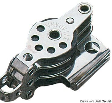 In acciaio inox con puleggia in nylon.