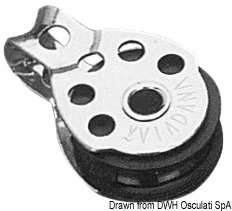 In acciaio inox con puleggia in nylon.