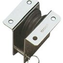 In acciaio inox ad incasso per albero o coperta, puleggia in alluminio, per cavi metallici.