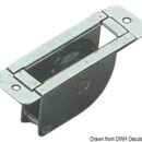 In acciaio inox ad incasso per albero o coperta, puleggia in nylon per drizze tessili.