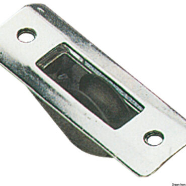 In acciaio inox ad incasso per albero o coperta, puleggia in alluminio, per cavi metallici.