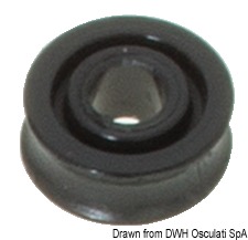 Delrin pulley 17 mm for lines Ø 5 mm black