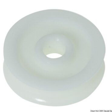 Delrin pulley 28 mm for lines Ø 10 mm white