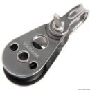 In acciaio inox piatti con puleggia in alluminio Ø 25 mm, per cavo acciaio.