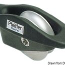 In alluminio nero con puleggia pure in alluminio, adatto per drizze tessili e metalliche.