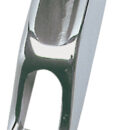 In acciaio inox AISI 316 microfuso, bloccaggio a denti conici, lucidati a specchio.