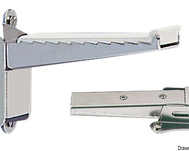 In acciaio inox 304 con rivestimento anti-sdrucciolo in nylon morbido.Montaggio con viti M5