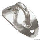 Piastra in acciaio inox con due fori, adatta per fissaggio su alberi con Ø 60 mm.