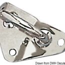 Piastra in acciaio inox con tre fori, adatta per fissaggio su alberi con Ø 55/60 mm.