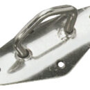 Piastra in acciaio inox con quattro fori, adatta per fissaggio su alberi con Ø 70 mm.